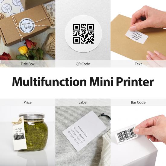 58mm Mini Portable Pocket Thermal Label Printer 300dpi HD Printing Sticker  Home Use Office Fast Photo Printer OEM Factory